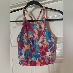 Old Navy Multicolor Floral High Neck Long Line Sports Bra